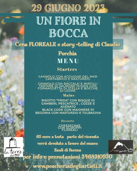 L’Osteria La Pescheria degli Artisti di Albissola propone “Un Fiore in Bocca”, una cena con i fiori eduli