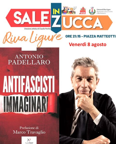 Riva Ligure questa sera Antonio Padellaro ospite della rassegna Sale in Zucca