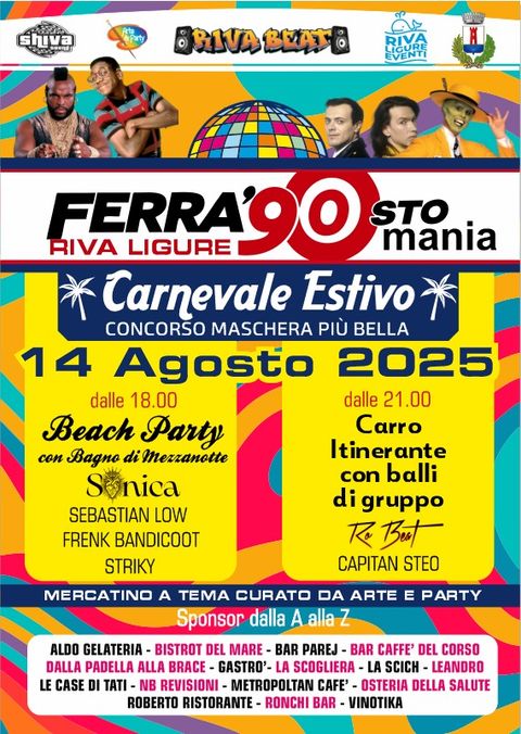 Riva Ligure, un tuffo negli anni '90: a Ferragosto torna il Carnevale estivo più atteso!