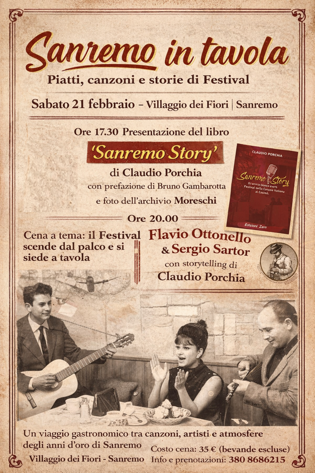 Sanremo tra palco e tavola: storie del Festival al Villaggio dei Fiori