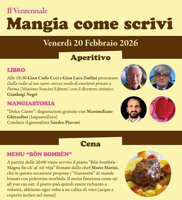 Gian Carlo Ceci, Gian Luca Zurlini e Massimiliano Ghirardini protagonisti di Mangia come scrivi Gian Carlo Ceci, Gian Luca Zurlini e Massimiliano Ghirardini protagonisti di Mangia come scrivi