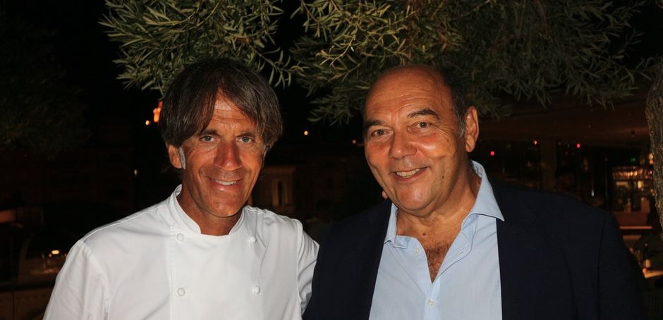Lo chef Davide Oldani con Claudio Porchia