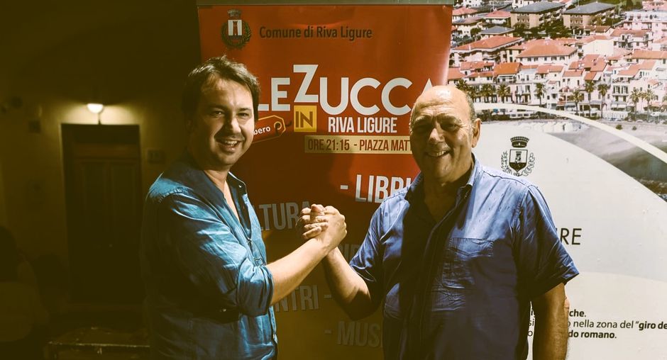 Francesco Benza, vicesindaco di Riva Ligure e Claudio Porchia, direttore artistico rassegna Sale in Zucca