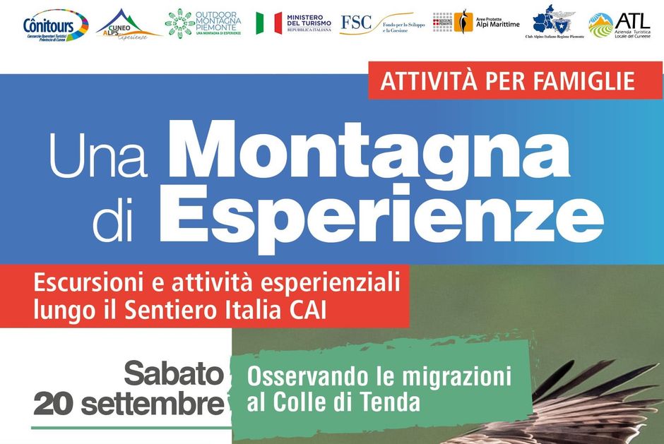 “Una Montagna di Esperienze”: sabato 20m settembre lungo il Sentiero Italia CAI alla scoperta delle valli alpine cuneesi “Una Montagna di Esperienze”: sabato 20m settembre lungo il Sentiero Italia CAI alla scoperta delle valli alpine cuneesi