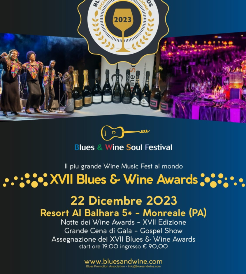 BLUES &amp; WINE AWARDS 2023: 52 vini in gara nella finale di Palermo
