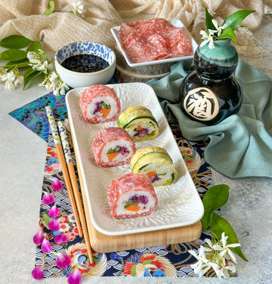 Il sushi italiano: una nuova creazione fusion con il salame Citterio.