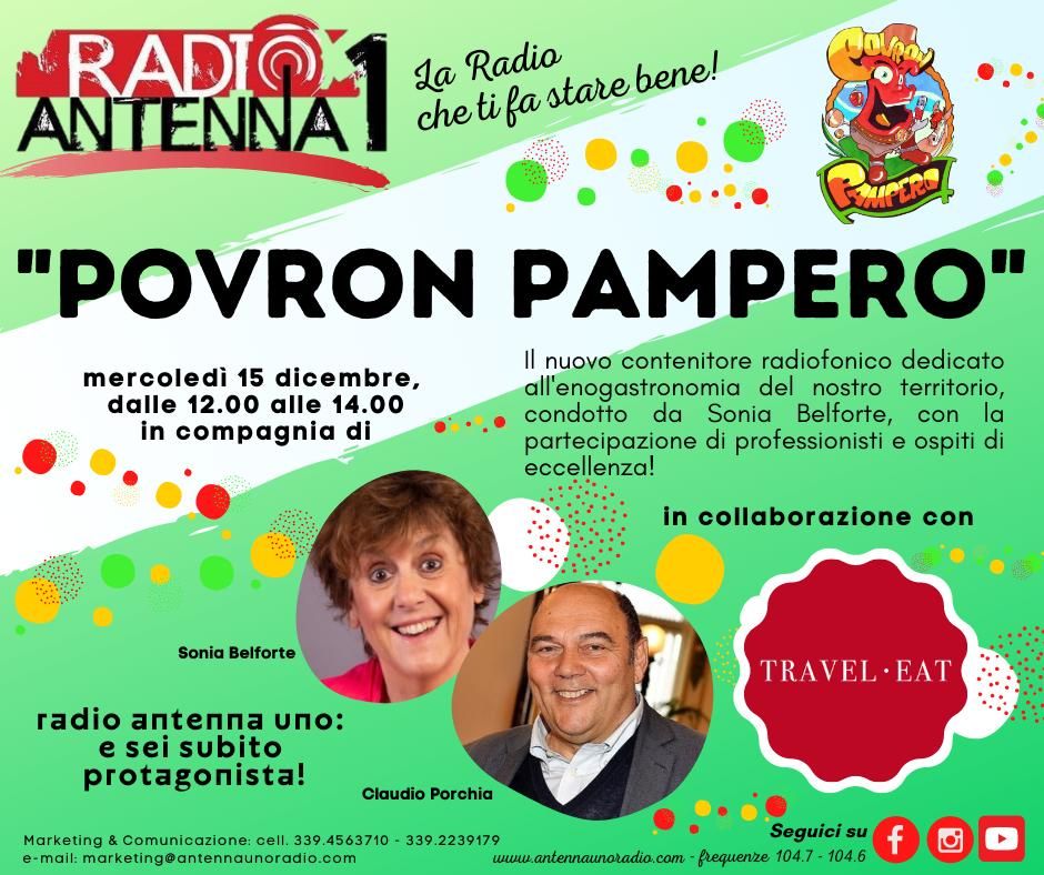Da mercoledì 15 dicembre Traveleat anche su Radio Antenna1
