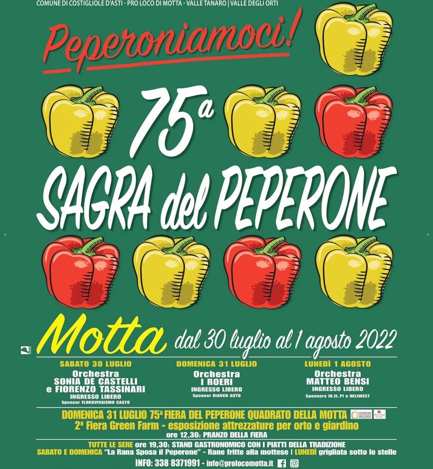 Motta (AT): pronti per tornare a festeggiare il Peperone Quadrato, presidio Slow Food