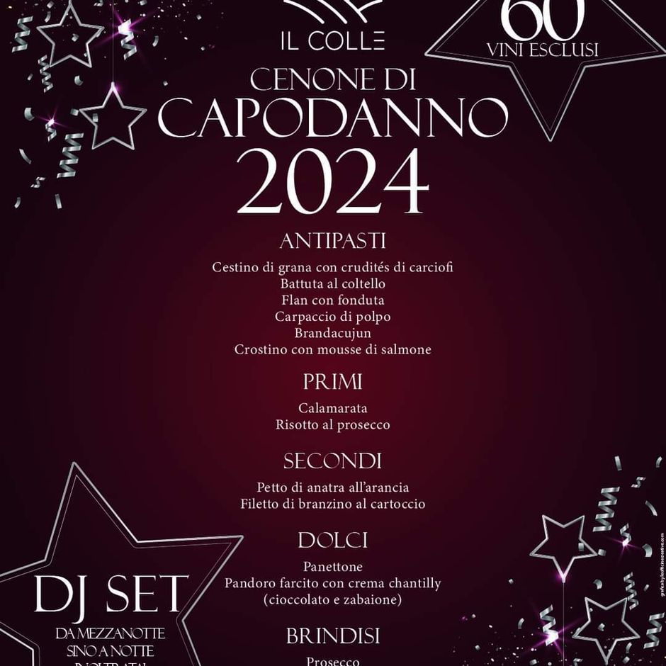 L'albergo ristorante Il Colle a Nava vi aspetta per il cenone di Capodanno: il menù