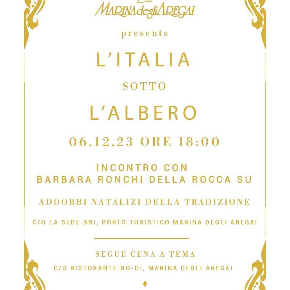 Marina degli Aregai: il 6 dicembre L’Italia sotto l’albero, il Natale tra storia, simbologia e tradizione con Barbara Ronchi della Rocca.