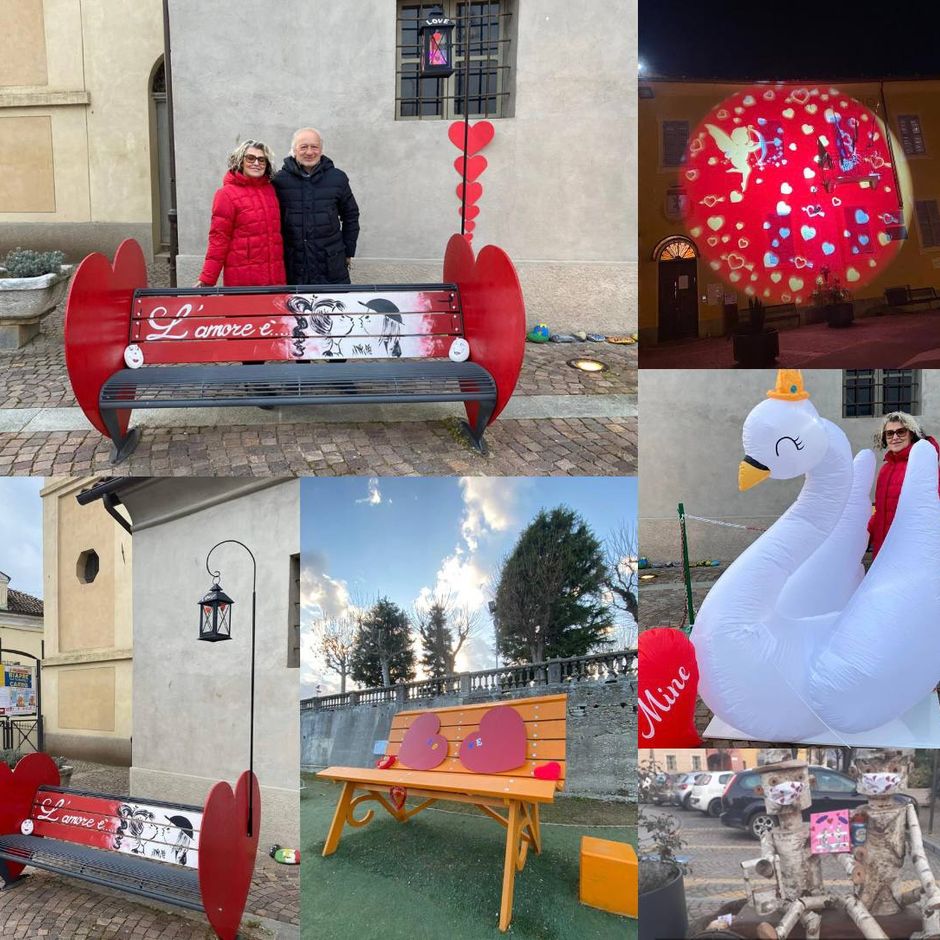 Piozzo (CN) celebra l'amore con una panchina dedicata agli innamorati