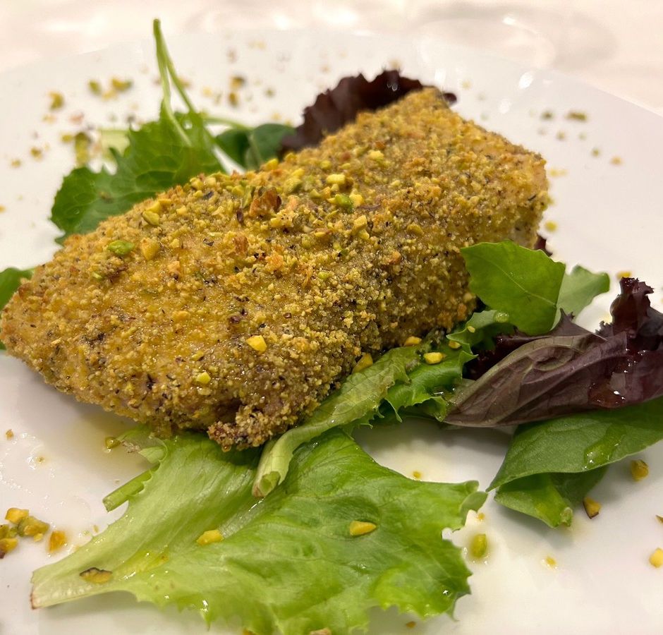 Alla scoperta dei piatti dello Chef Zizzo: trancio di spada in panura di pistacchio
