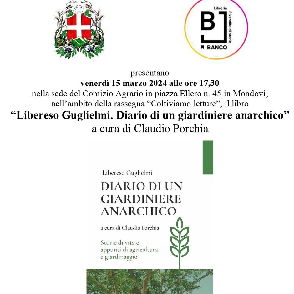 A Mondovì si presenta il libro &quot;Diario di un giardiniere anarchico&quot;
