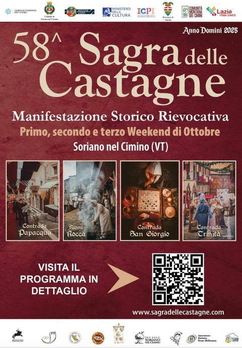 Soriano nel Cimino (VT) accende l’autunno con la 58ª Sagra delle Castagne