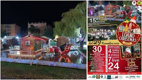 &quot;Loano Christmas&quot;: annullata l'anteprima con il “Giro Tavola all’Italiana”, al via il 5 dicembre il Villaggio di Natale
