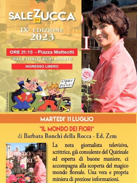 Riva Ligure (IM) martedì 11 luglio Barbara Ronchi della Rocca ospite di “Sale in Zucca”.
