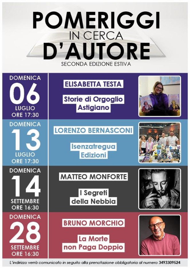 La rassegna letteraria &quot;Pomeriggi in cerca d'autore&quot; ad Antignano si aprirà con le &quot;Storie di Orgoglio Astigiano&quot;