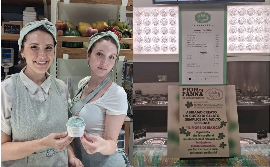 A Busto Arsizio (VA) &quot;Il Dolce Sogno&quot; aiuta a dare speranza ai piccoli malati con il gelato il &quot;Fiore di Bianca&quot;